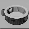 Inflatable Round Home Furniture Bathtub With Gray And White Design And Control Unit