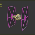 TIE Fighter Spacecraft Model With Angular Wings And Detailed Cockpit Design