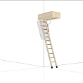 Retractable Attic Stairs Featuring Wooden Structure And Metal Spring Mechanism Design