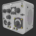 Gray Electronic Control Device With Multiple Knobs Buttons And Interfaces