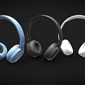 Sleek Over Ear Headphones In White Black And Blue With Modern Design