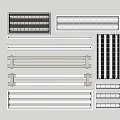 Modern LED Grille Lights With Metal Frames And LED Tubes For Office Ceiling 3d model