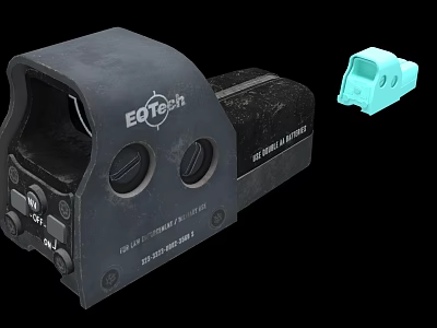 Weapon EOTech Red Dot Sight Tactical Accessory With Spare Part Durable Build And Compact Design 3d model