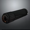 Black Cylindrical Industrial Pipe Connector With Copper Threaded End And Grooved Surface 3d model