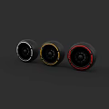 Car Alloy Wheels In Black Yellow Red With Stylish Rim Design