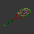 Black And Red Tennis Racket With Modern Design And Comfortable Grip 3d model