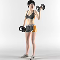 Woman Lifting Dumbbells In Athletic Sportswear During Fitness Workout Session