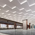 Modern Luxurious Hotel Lobby Reception Desk Featuring Marble Surfaces Floor to Ceiling Windows and Chandeliers