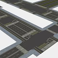 Various Road Infrastructure Components with Different Design Layouts and Sizes 3d model