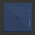 Traditional Blue Police Box Structure with Door Windows and Police Sign