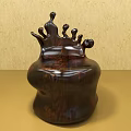 Unique Artistic Wooden Single Chair Featuring Irregular Backrest Design For Indoor Decor