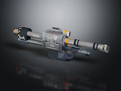 Futuristic Sci Fi Weapon With Metallic Body And Detailed Mechanical Components 3d model