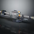 Futuristic Sci Fi Weapon With Metallic Body And Detailed Mechanical Components
