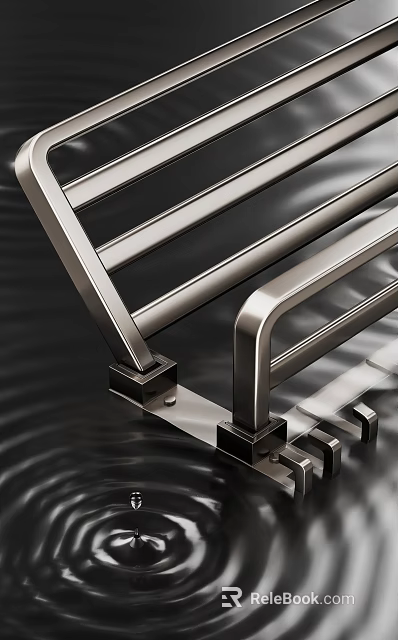 Modern Stainless Steel Bathroom Cabinet Rack With Multi Tiered Storage Shelf Design 3d model 