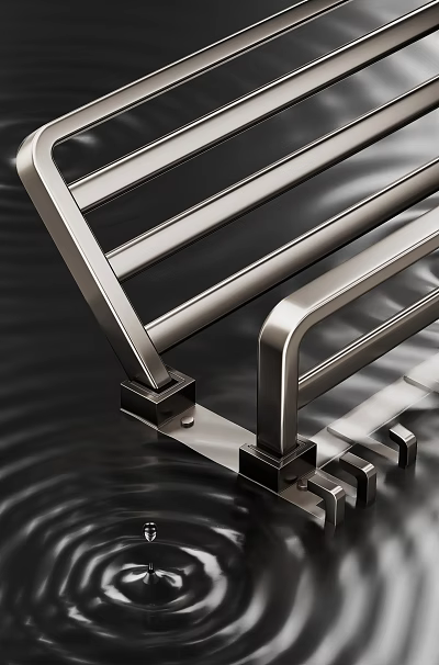 Modern Stainless Steel Bathroom Cabinet Rack With Multi Tiered Storage Shelf Design 3d model