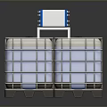 Stacked Industrial Plastic Containers With Pallet Base And Blue Top Structure