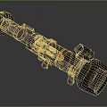 Military Camouflage Weapon With Tubular Structure Black White Parts And Orange Stripes