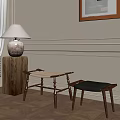 Retro Middle Style Stool 3d model