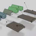 Modern Public Facilities Bus Shelter Canopies with Green Blue Metal Support Structures