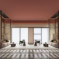Modern Sales Office Rest Area Negotiation Area Sofa Coffee Table Single Chair Single Sofa Screen Partition 3d model