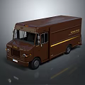Brown Food Truck With Yellow Stripe And Modern Mobile Catering Design