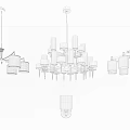 Modern Lighting Combinations With Chandeliers And Wall Sconces For Interior Decor 3d model