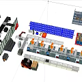 Industrial Equipment For Automated Warehouse With Robotic Arms Conveyor Belts And Forklift