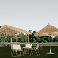 thatched pavilion landscape pavilion thatched house 3d model