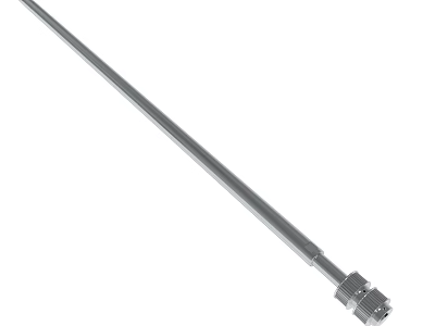 Durable Silver Metal Long Rod With Smooth Surface And Threaded Connector End 3d model
