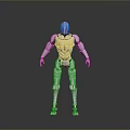 Sleek White Red Robot Game Movie Character With Mechanical Design And Standing Pose