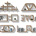 Modern Wall Shelf Wall Decorative Bookcase Bookshelf Decorative Wall Cabinet Wall Hanging Bookcase Hanging Bookcase Top Wall Creative Art Bookcase Modeling Bookcase 3d model