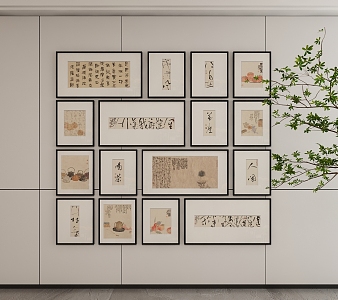 New Chinese Style Decorative Hanging Painting 3d model