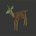 Brown Deer Standing On Gray Background With Realistic Fur And Reflections 3d model