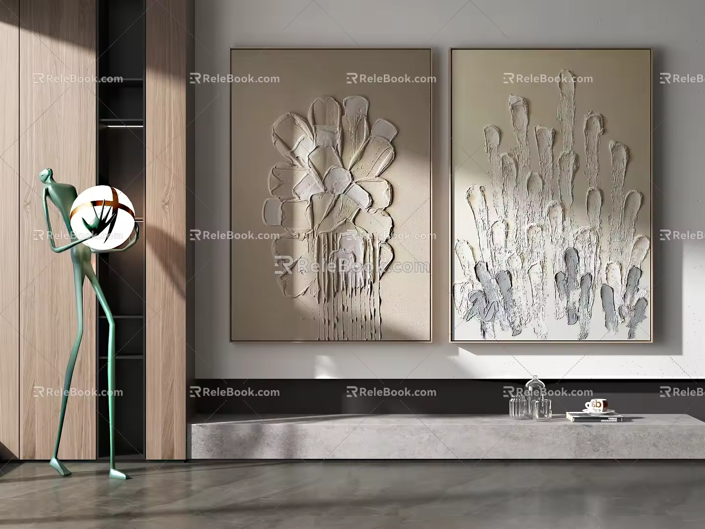 Modern Abstract Painting Abstract Decorative Painting Ornaments 3d model