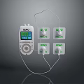 Geno TENS Unit Device with Four Electrode Pads and Digital Display Screen