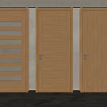 Three Modern Interior Wooden Hinged Doors with Glass Inserts and Different Panel Designs 3d model