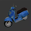 Elegant Blue Scooter With Black Seat And Classic Design Features