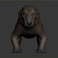 Detailed 3D Model of Prehistoric Creature with Realistic Skin Texture and Standing Posture