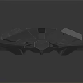 Futuristic Spacecraft Design With Aerodynamic Geometric Structure And Metallic Finish For Cosmic Exploration