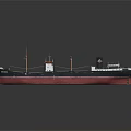 Cargo Ship With Red Bottom Black Upper Hull And Green Cranes On Deck 3d model