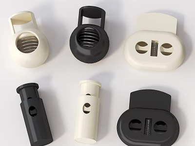 Other Plastic Components With Black And White Colors And Various Shapes 3d model