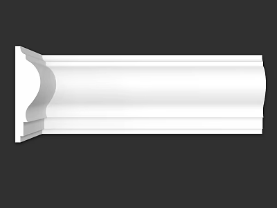 White Architectural Molding With Curved Design For Elegant Home Interior Decoration 3d model