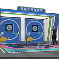 Ace Archer Challenge Zone With Target Boards Colorful Floor And Woman Practicing
