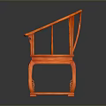 Traditional Orange Carved Armchair With Intricate Patterns Armrests And Backrest Design