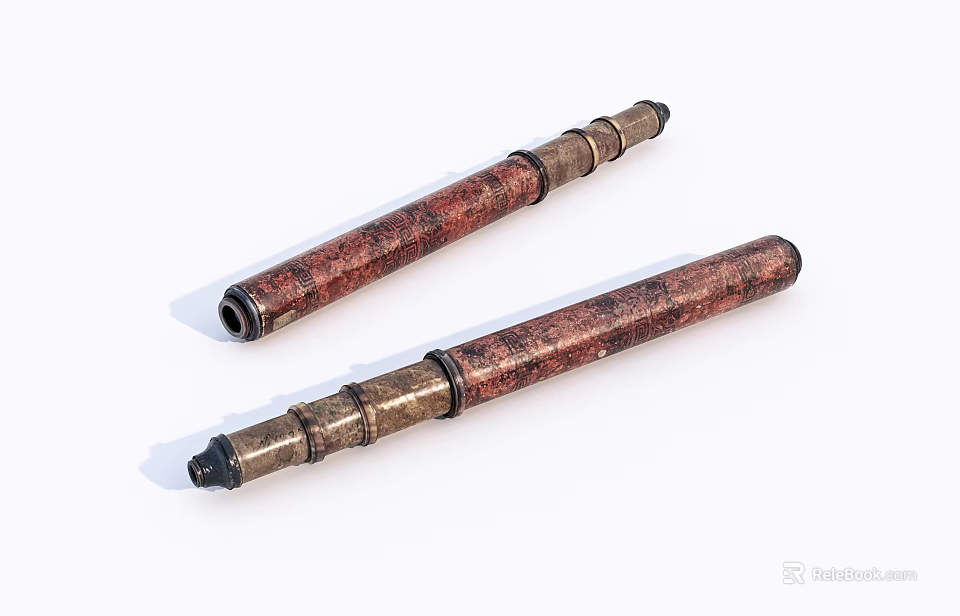 Dual Commercial Industrial Cylindrical Equipment With Textured Surface And Black Ends 3d model 