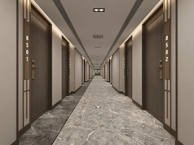 Modern Away Hotel Away 3d model