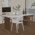 Modern Dining Table Chair Combination Dining Table Chair 3d model