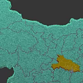 Green Regional Map Displaying Administrative Boundaries And Terrain Details