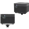 Dual Projection Monitoring Devices With Sleek Black Exterior And Stable Stand Base