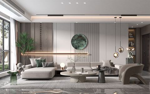 modern living room home living room 3d model